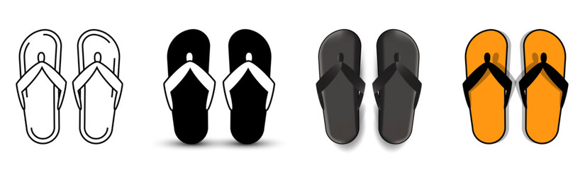 slippers outline and filled icon, minimalistic flat design. 3d slippers. web,ui, mobile logo and identity.