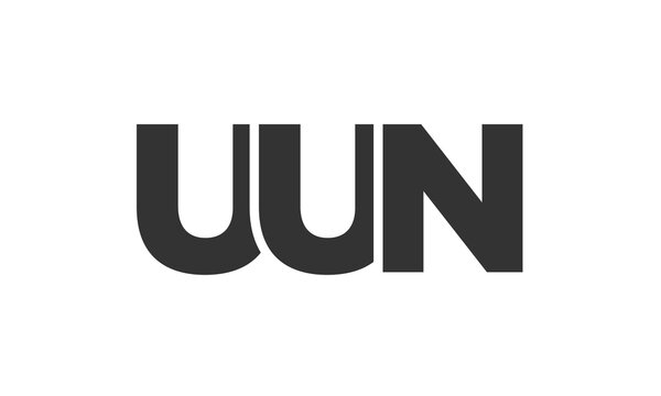 UUN logo design template with strong and modern bold text. Initial based vector logotype featuring simple and minimal typography. Trendy company identity.