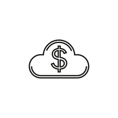 Money cloud with dollar symbol. Vector icon. Illustration on a white background.