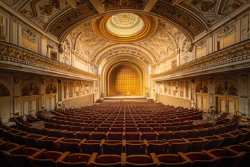 Opera House Interior in Odessa, Ukraine with Spectacular Amphitheatre and Audience Seating Arrangement - Powered by Adobe