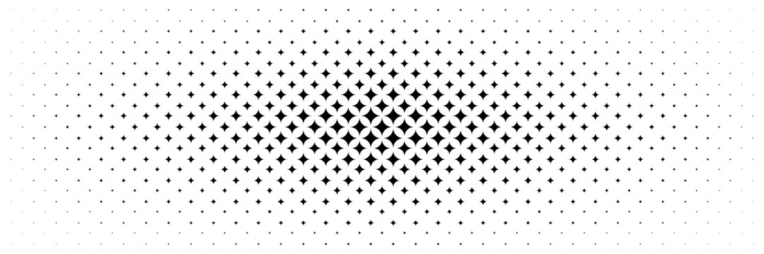 horizontal black glowing star spreading from center design for pattern and background.