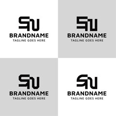 Letters SN Monogram Logo Set, suitable for any business with NS or SN initials