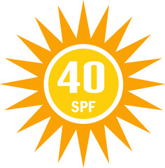 SPF 40 icon, sun, shield icon