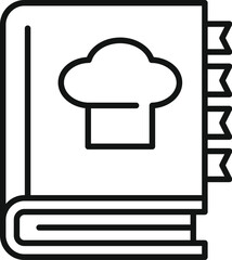 Simple icon of a cookbook, symbolizing culinary arts, recipes, and the joy of cooking