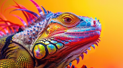 Obraz premium Incredible vibrant image of a exotic lizard iguana