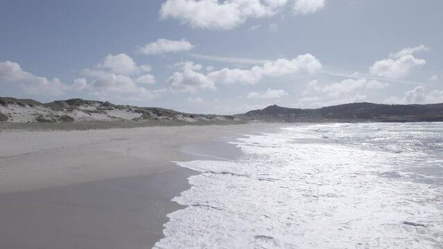 Playa de Santa Comba, Ferrol. Plano con dron, grabado con un AIR 2S en perfil logar&iacute;tmico