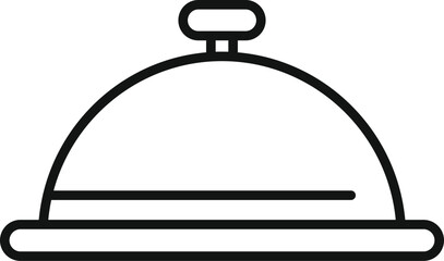 Simple black and white drawing of a restaurant cloche keeping food warm