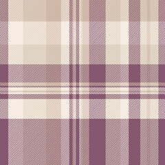 Seamless texture vector of tartan check fabric with a plaid textile background pattern.