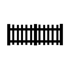 Wooden fence silhouette 