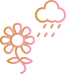 Flower with rain Vector Icon