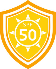 SPF 50 icon, sun, shield icon