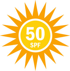 SPF 50 icon, sun, shield icon