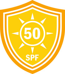 SPF 50 sun, shield icon