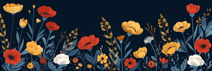 Obraz premium Elegant abstract flower background banner 