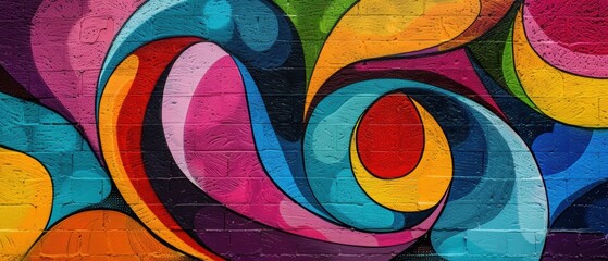 Fototapeta premium Colorful abstract graffiti with swirling patterns