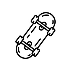 skateboard, line icon, isolated background