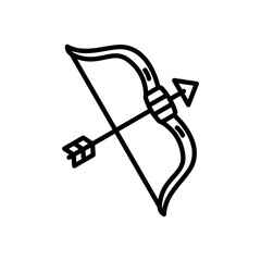 archery, line icon, isolated background