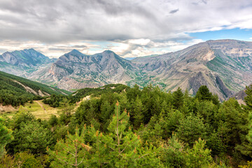 Landscape of the Caucasian mountains in Dagestan
