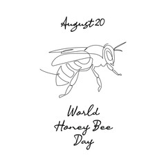 line art of World Honey Bee Day good for World Honey Bee Day celebrate. line art.