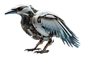 Whimsical Avian Contraption on a Clear PNG or White Background.