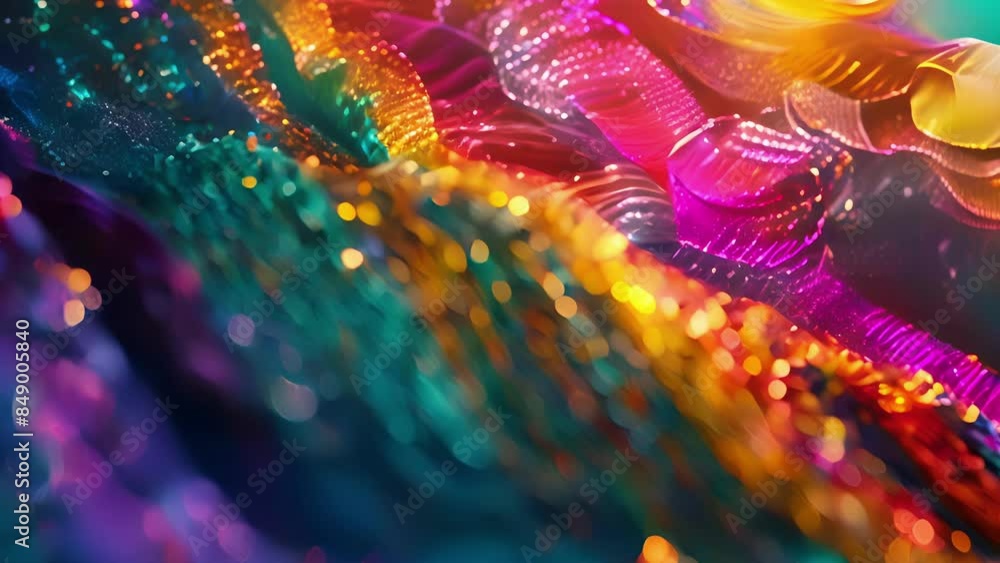 Poster the vibrant colorful threads of blockchain technology being carefully woven together to create a str