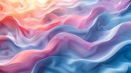 An abstract background with soft, pastel-colored ellipses, shades of sky blue and blush pink, hd quality, digital rendering, smooth transitions, geometric design, modern aesthetic.