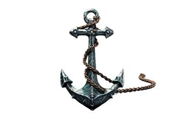 Sailing Dreams: Elegant Anchor and Rope Dance on a Clear PNG or White Background.