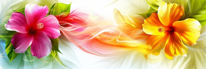 Fototapeta premium Elegant abstract flower background banner 