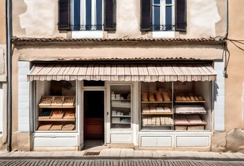 Naklejka premium old typical french village boutique storefront 