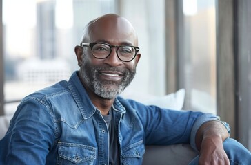 Fototapeta premium Portrait of smiling middle-aged man