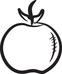 Hand-drawn tomato icon, vegetable vector