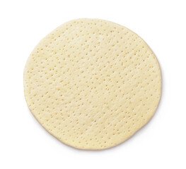 Top view of uncooked pizza base