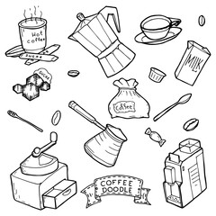 coffee doodle set