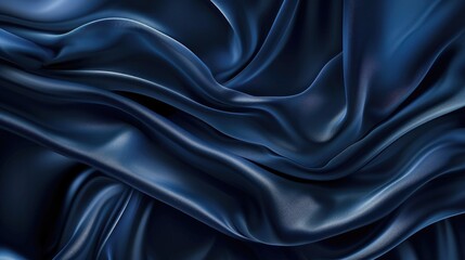 Obraz premium Abstract Navy Blue Silk Satin Background with Elegant Waves