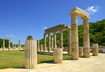 The Palace of Aigai following of restoration, Vergina, Macedonia, Greece, UNESCO World Heritage...