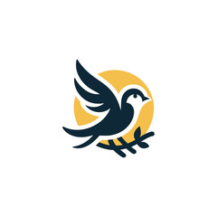 bird logo illustration isolated on white background