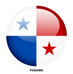 Obraz premium PANAMA flag button on white background