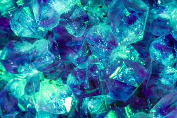 Aquamarine crystal mineral stone. Gems. Mineral crystals in the natural environment. Texture of precious and semiprecious stones. shiny surface of precious stone