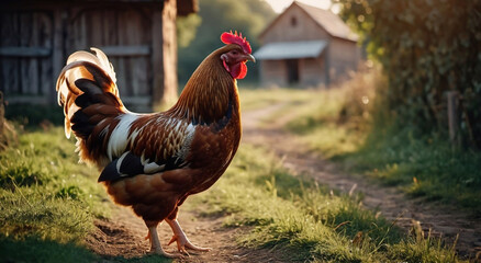 beautiful village hen, chicken from the village, illustration, photo of a chicken (1)