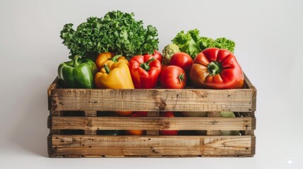 Fresh Produce in a Wooden Crate