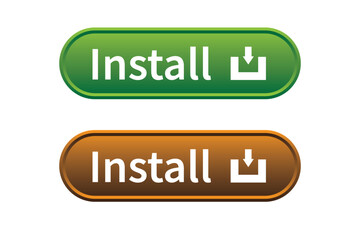Download, Install icon button. Install, download and upload buttons design for website. Downloading vector icon design. Download icon or install symbol vector illustration on white background.