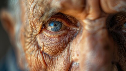 Close up shot of the top of the head of an elderly man