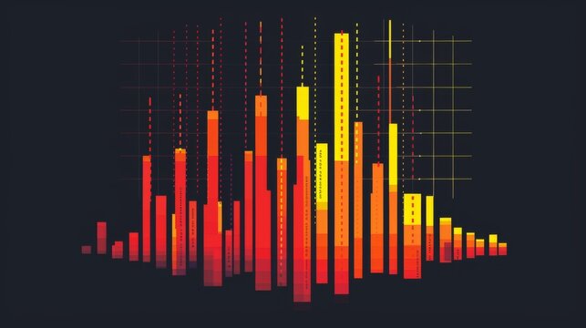 A histogram graph displaying frequency distribution of financial data, with bars showing the occurrence of specific values.