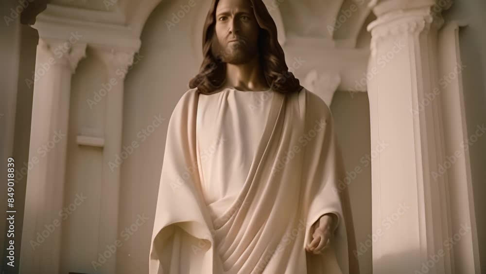 Poster jesus standing in a classical setting generative ai