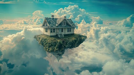 Fototapeta premium house in the clouds insurance.