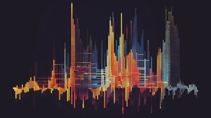 A histogram graph displaying frequency distribution of financial data, with bars showing the occurrence of specific values.