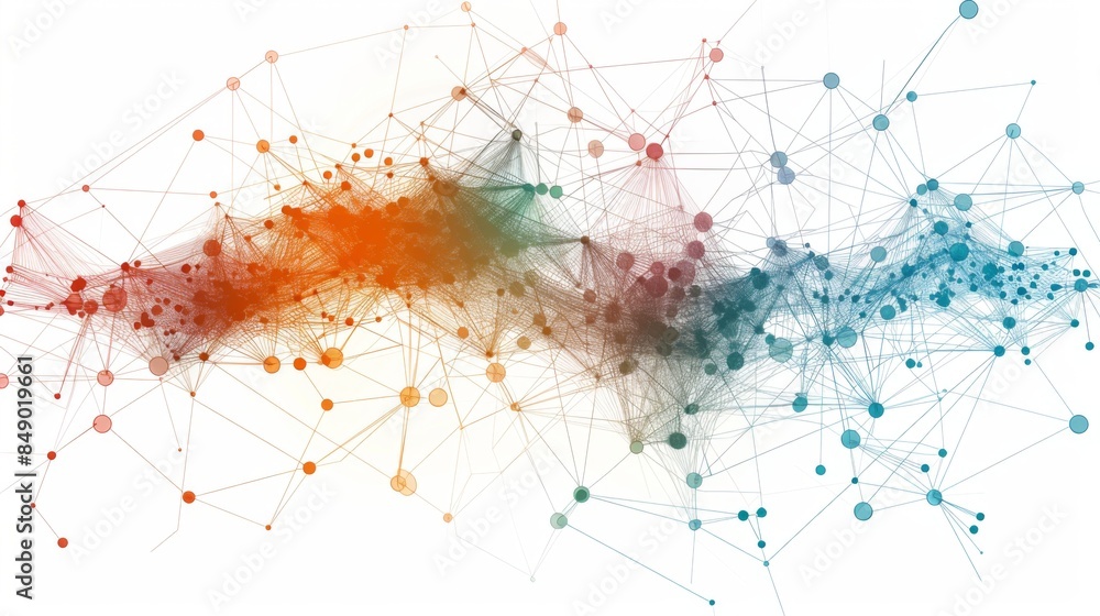 Poster a network graph illustrating interconnected financial relationships between various entities, with n