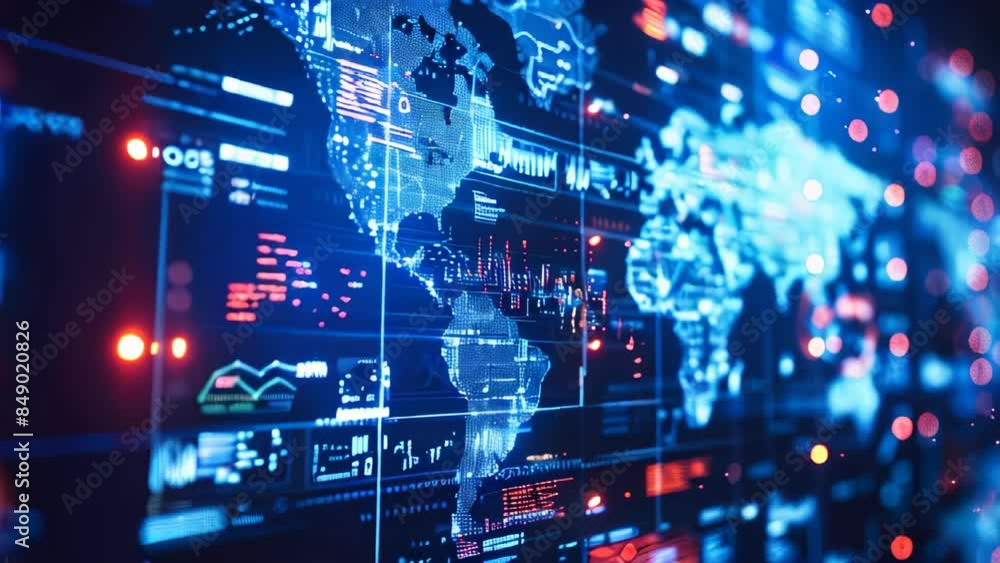 Poster global connections and data transfer concept background