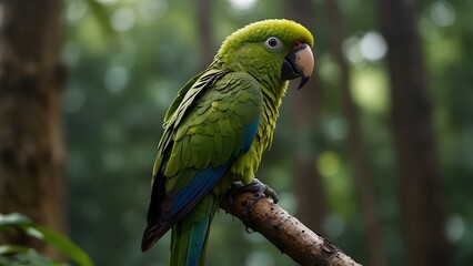 Fototapeta premium Red-lored Amazon or Red-lored Parrot (Amazona autumnalis)