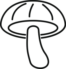 Simple line drawing of a shiitake mushroom, perfect for representing cooking or asian cuisine